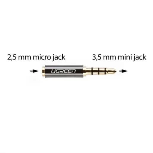 ADAPTOR audio Ugreen, 3.5 mm jack (T) la 2.5 mm (M), aurit "20502" - 6957303825028 — miniatură