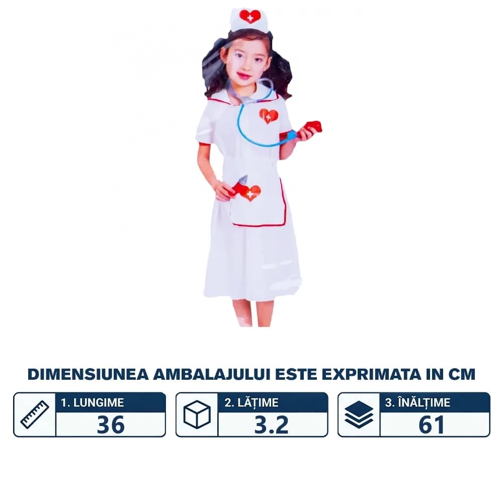 Costum Asistenta, cu accesorii — miniatură