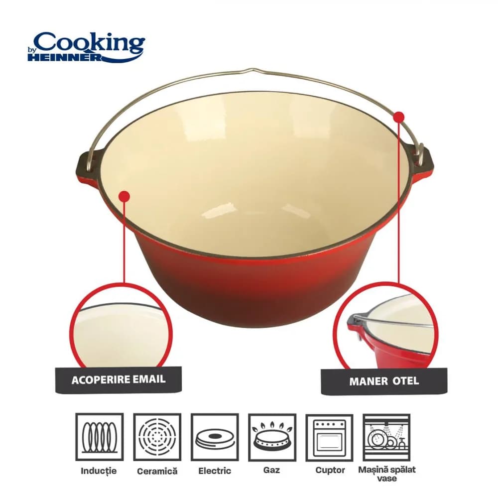 CEAUN DIN FONTA EMAILATA 49X23 CM, 22 L, COOKING BY HEINNER — miniatură