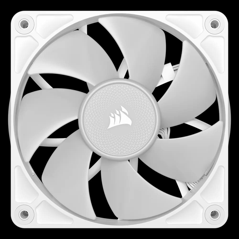 VENTILATOR Corsair iCUE LINK RX120 3x120mm RGB ALB, 0.400-2100 RPM +/- 10%, 10.5-74.2 CFM, Presiune Statica: 0.12-4.38 mm-H2O, 10-36dBA, Prindere magnetica, Lungime cablu 135mm, 600mm "CO-9051022-WW" — miniatură