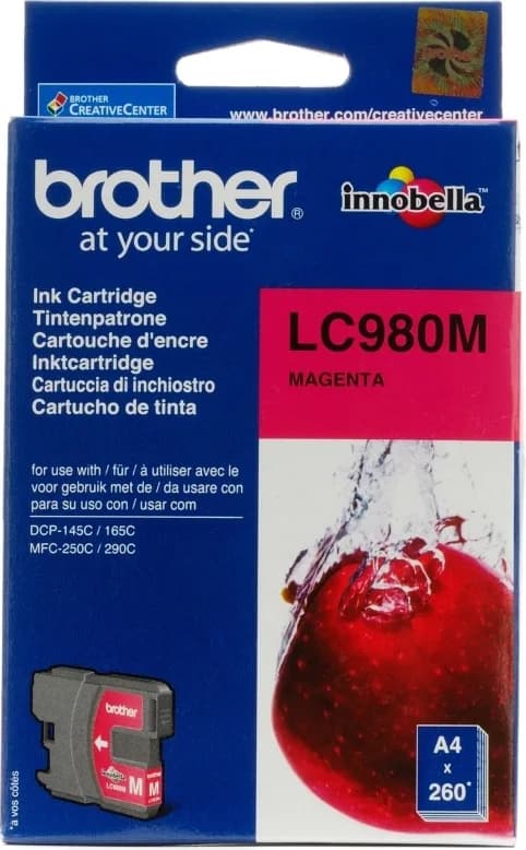 Cartus Cerneala Original Brother Magenta, LC980M, pentru DCP-145C|165C|195C|365C|375C|MFC-250C|290C|295CN, 295, "LC980M"