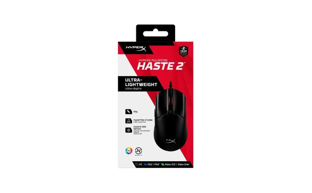 Mouse Gaming HyperX Pulsefire Haste 2, 26000 dpi, Negru — miniatură