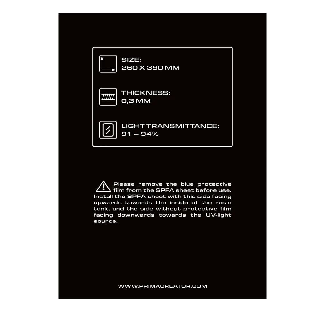 Imprimantă 3D PrimaCreator SPFA Film Sheet pentru 3D Printers – 260 x 390 mm — miniatură