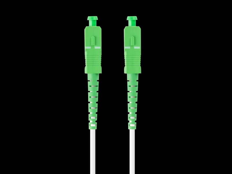 Patch cord fibră SM SC/APC-SC/APC simplex 30 m LSZH G657A2 3,0 mm alb