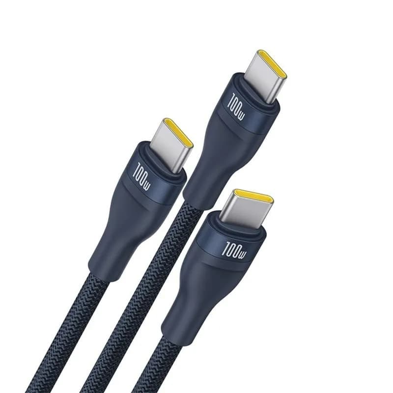 CABLU alimentare si date Baseus One-for-three, Fast Charging Data Cable pt. smartphone, USB Type-C la 3 x USB Type-C 100W, 1.5m, albastru "P10377503321-00" - 6932172669805 — miniatură