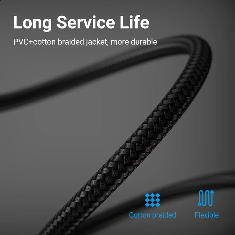 Patch cord SFTP Vention, Cat. 8, RJ-45 (T) la RJ-45 (T), 1m, AWG 30, 40Gbps, ecranat, conectori auriti, negru, "IKGBF" - 6922794749634 — miniatură