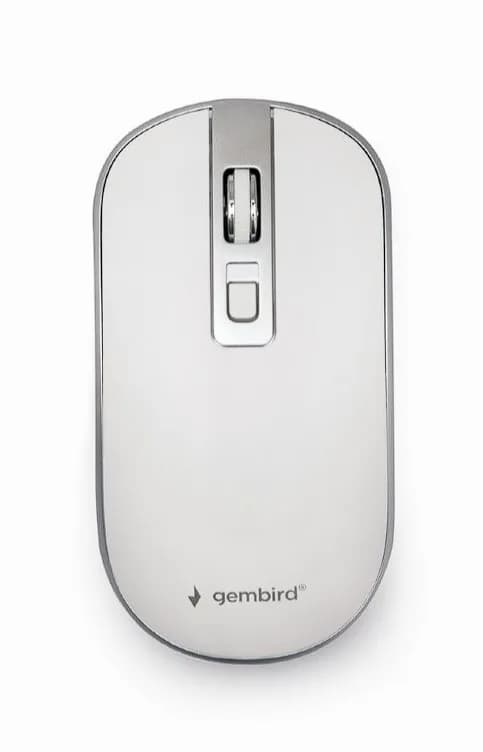 MOUSE GEMBIRD, PC sau NB, wireless, 2.4GHz, optic, 1600 dpi, butoane/scroll 4/1, alb / argintiu, "MUSW-4B-06-WS"