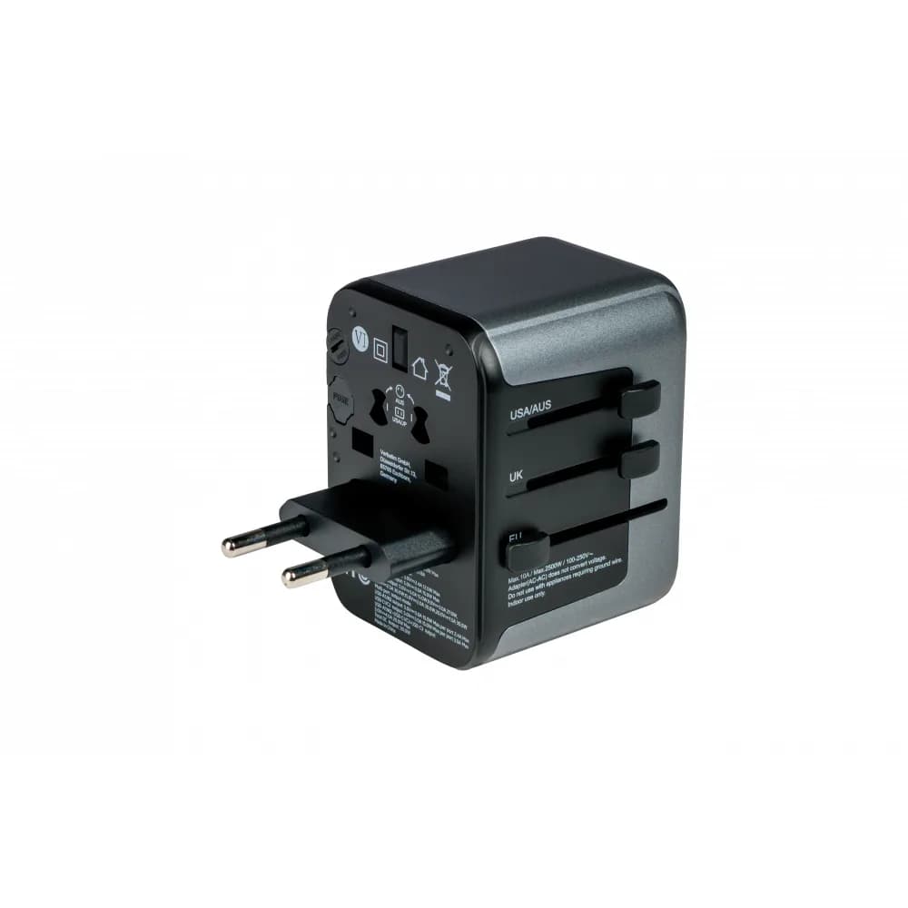 Adaptor universal Verbatim UTA-03, 6-in-1Priza cu USB-C PD si QC, 2 x USB-C, 2 x USB-A "49545" — miniatură