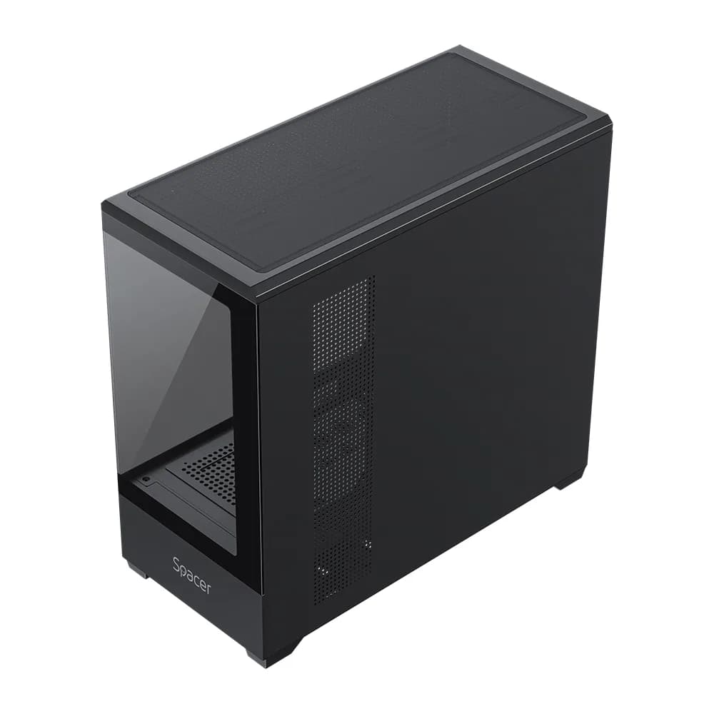 CARCASA SPACER - gaming, Middle Tower, ATX, "NAUTILUS", fara sursa, sticla securizata, USB 3.0 x 1, USB 2.0 x 2, HD-Audio, Jack 3.5mm x 1, black "SPCS-GC-NAUTILUS-BK" — miniatură