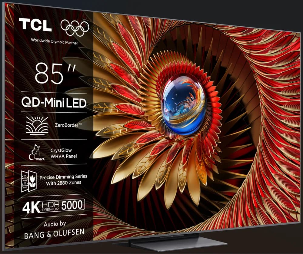 Televizor TCL QD-MiniLED 85Q8C, 215 cm, Smart Google TV, 4K Ultra HD, 144Hz, Bang & Olufsen — miniatură