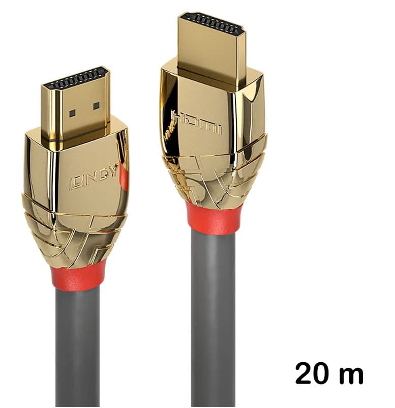 Cablu profesional HDMI 20m, 4K@60Hz, Goldline, Lindy 37868