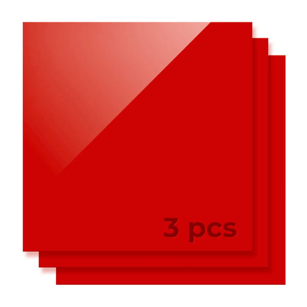 Material pentru gravare laser xTool 3 mm Red Acrylic Sheets (3-Pack) — miniatură