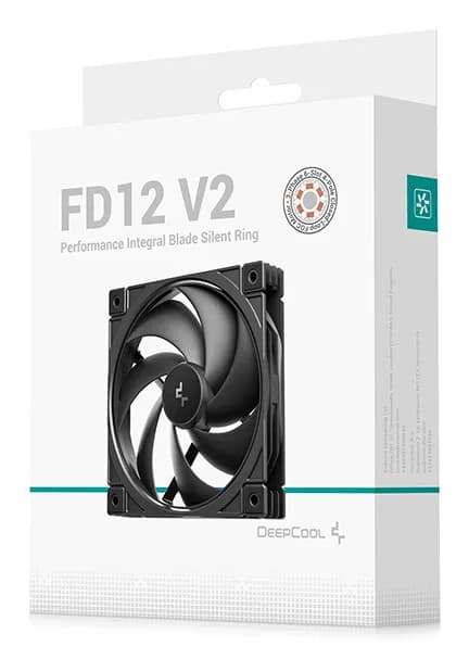 Ventilator DeepCool "FD12 V2", 120mm, 500 - 2500 RPM, hydro bearing, 79 cfm, 4-Pin PWM, negru, "R-FD12V2-BKNPN1-G" — miniatură