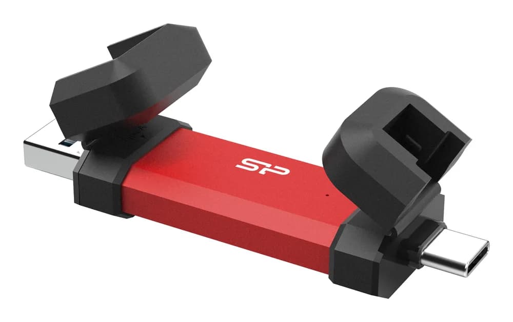 SSD Extern Silicon Power DS72, 1TB, USB-A / Type-C 3.2 (Negru/Rosu) "SP001TBUC3S72VPR" — miniatură
