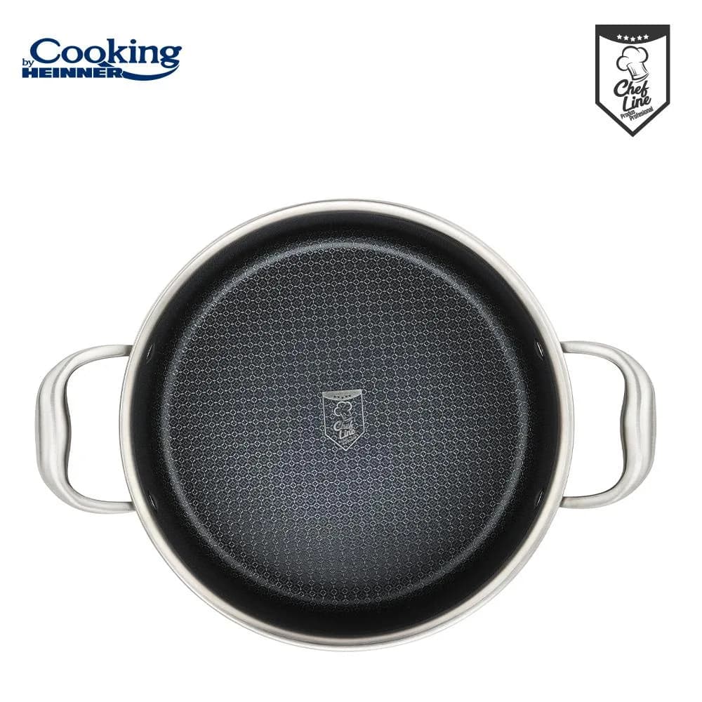 SEMIOALA INOX+CAPAC STICLA IN 3 STRATURI 28x13 CM, 7 L, TITANIUM3, COOKING BY HEINNER — miniatură