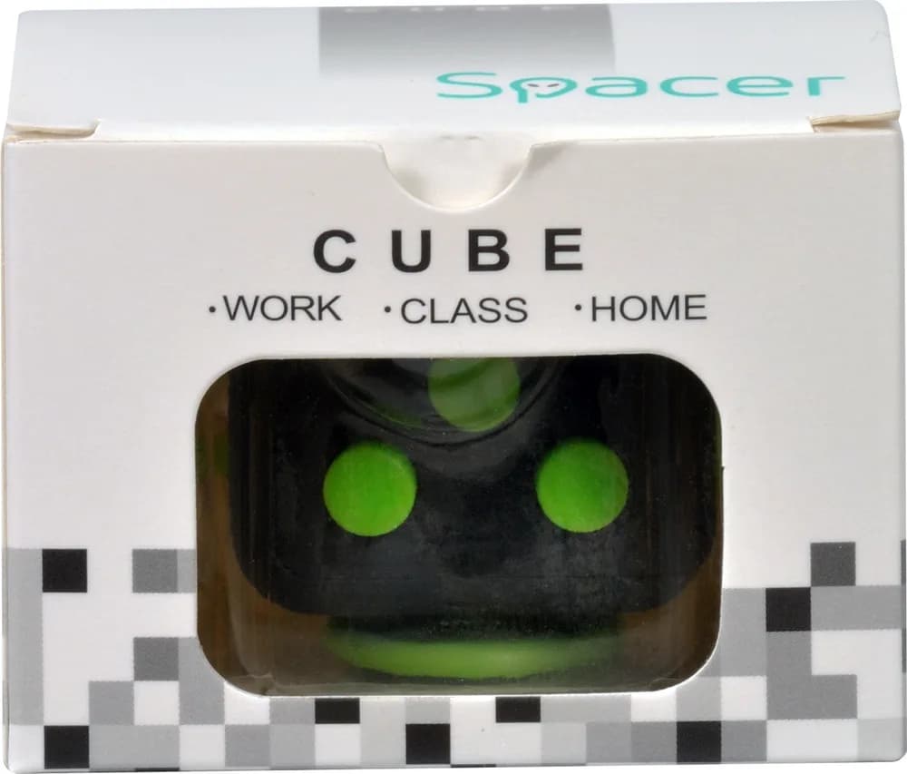 CUB ANTISTRES SPACER, FIDGET, black cu butoane green, "SP-CUBE-FGET" — miniatură