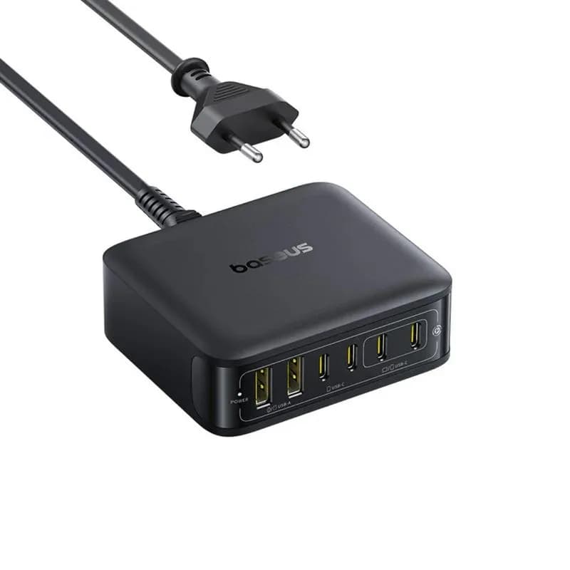 INCARCATOR retea Baseus EnerFill FH21, Quick Charge 120W, 4 x USB Type-C, 2 x USB, negru "E0120T00" - 6932172698331 — miniatură