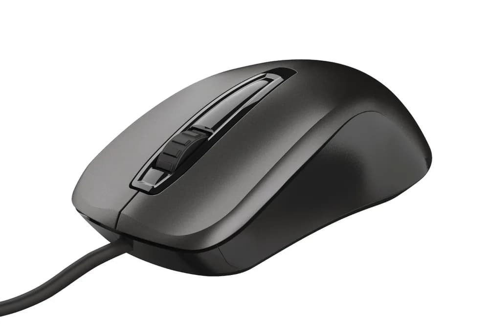 MOUSE TRUST, "Carve", PC sau NB, cu fir, USB, optic, 1200 dpi, butoane/scroll 3/1, negru, "TR-23733" — miniatură