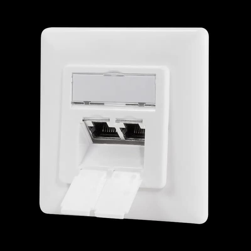 PRIZA RJ-45 aplicabila cu 2 iesiri LOGILINK pt. cablu FTP, Cat6A, RJ-45 (M) x 2, ecranat, plastic cu metal, signal white, 1 buc, "NP0127"