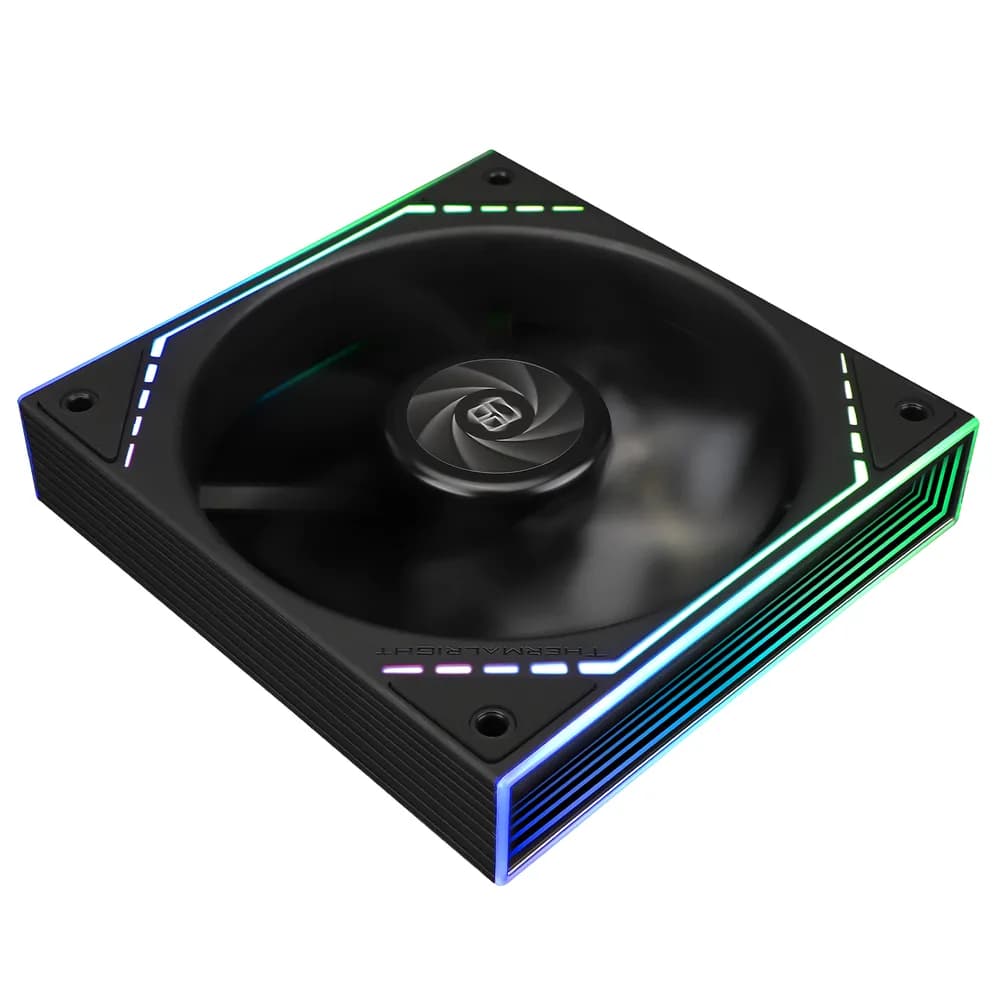 Set 3 ventilatoare Thermalright "TL-M12", 120mm, 1500 RPM, S-FDB Bearing, 47.6 CFM, LED ARGB, 4pin PWM, negru, "TL-M12-3" — miniatură