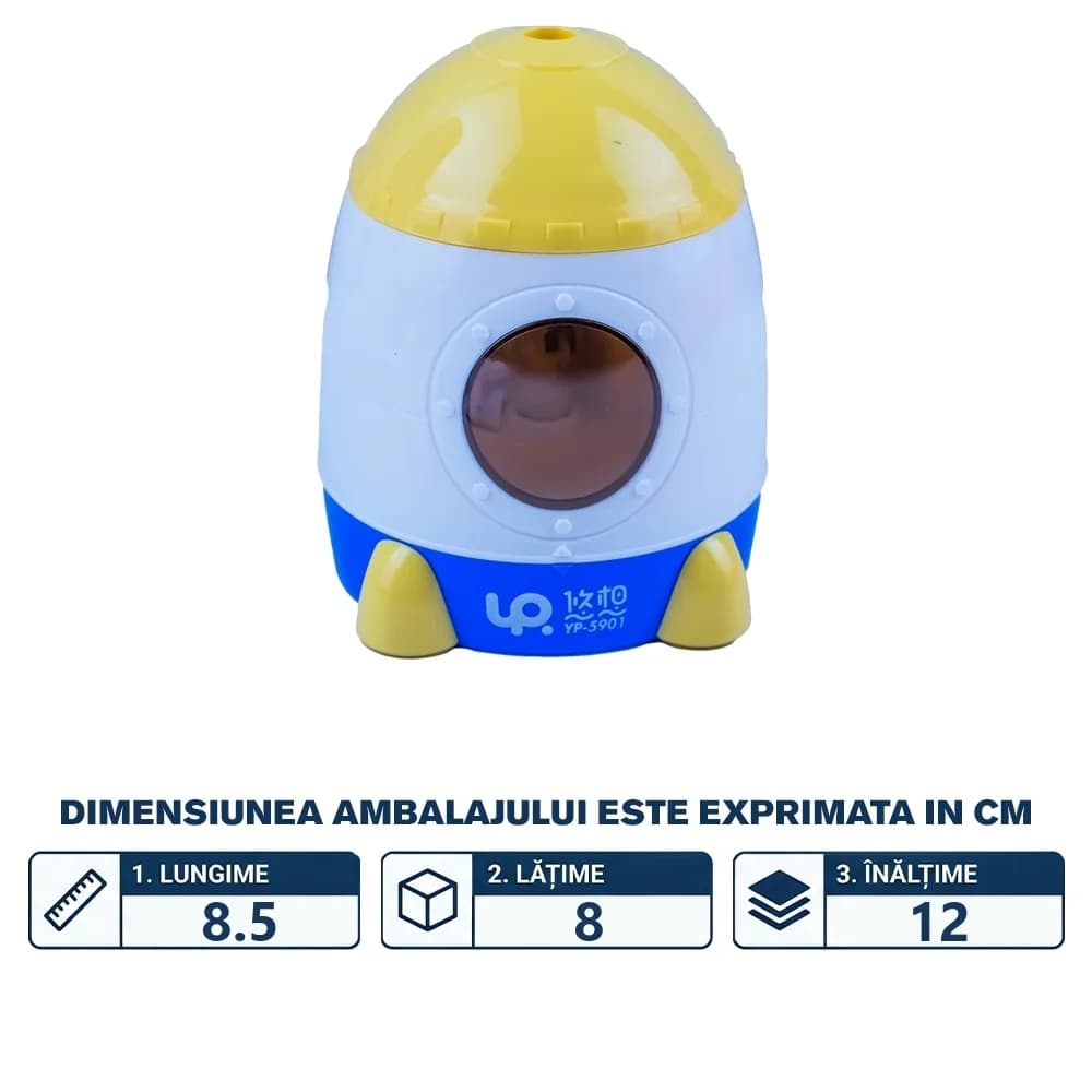 Ascutitoare electrica, baterii + incarcator, Racheta - Youponder — miniatură