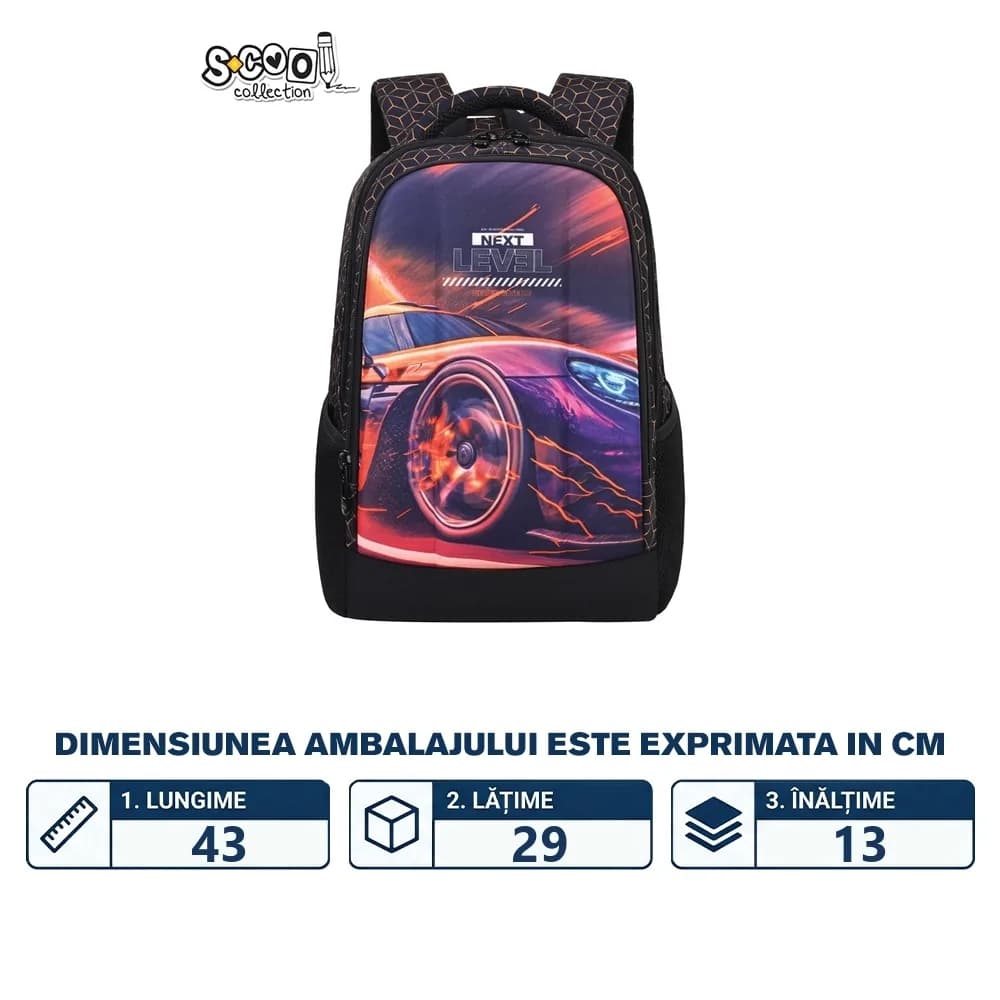 Ghiozdan ergonomic, 40x29x14 cm, NEXT LEVEL - S-COOL — miniatură