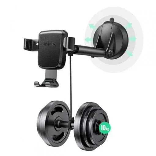SUPORT AUTO Ugreen pt. SmartPhone, "LP200" fixare parbriz sau bord prin ventuza, negru "60990B" - 6957303893164 — miniatură