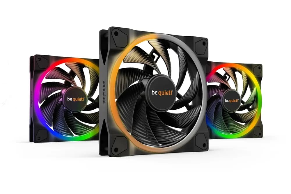 Set 3 ventilatoare be quiet! "LIGHT WINGS"140mm 2200 rpm, Rifle bearing, 4-pin PWM, ARGB LED, "BL079"