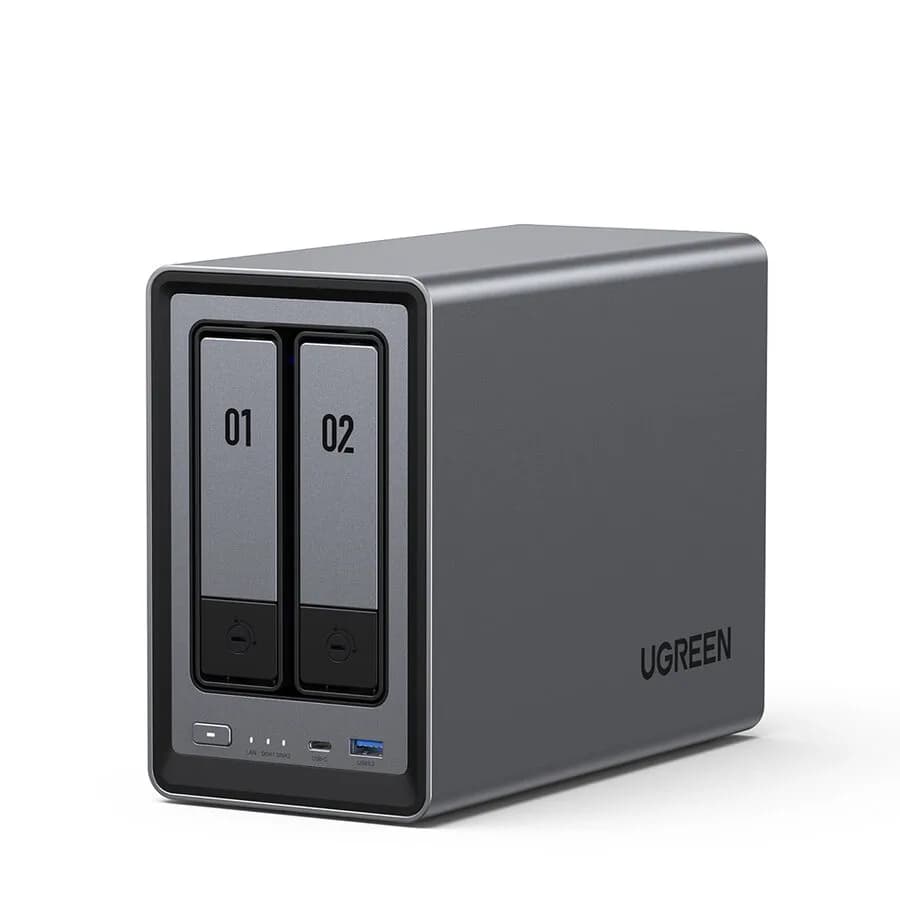 NAS Ugreen "DXP2800", CPU 3.40 GHz, RAM DDR5 8Gb max 16Gb, SATA 24Tx2 si M.2 8Tx2, LAN 2.5Gbx1, 2xUSB2.0, 1xUSB 3, 1xTypeC 3.2Gen2, HDMI 2.0 4K, "25369" - 6941876223695