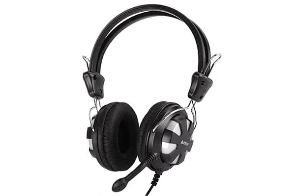 CASTI A4tech, "ComfortFit", cu fir, standard, utilizare multimedia, microfon pe brat, conectare prin Jack 3.5 mm x 2, negru / argintiu, "HS-28-2"