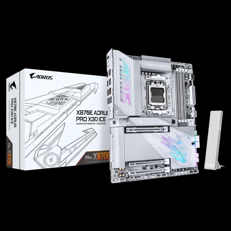 Placa de baza Gigabyte X870E AORUS PRO X3D ICE, Socket AM5, DDR5, ATX