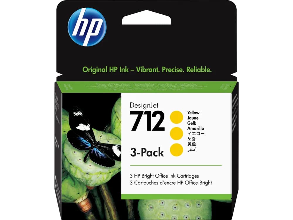 Cartus HP 712 3-pack 29-ml DesignJet Ink, Yellow