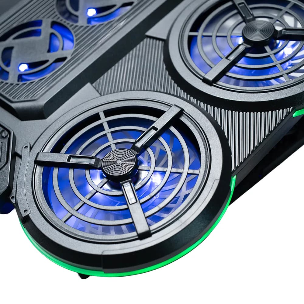 Stand/Cooler notebook Spacer SPNS-GAMING-6F, pana la 17 inch, 6 ventilatoare, negru — miniatură