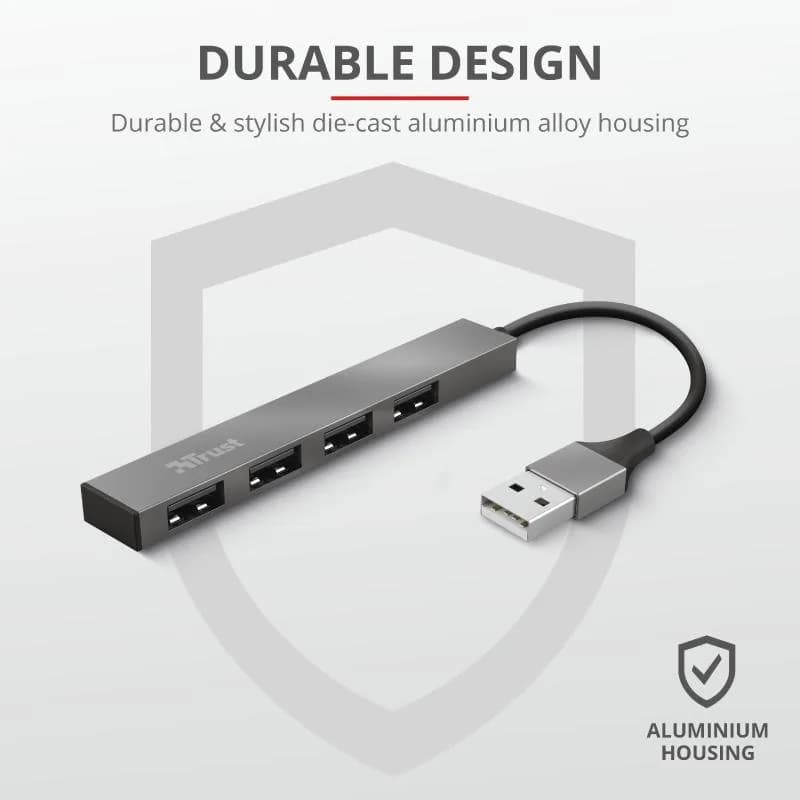 Trust Halyx Aluminium 4 Mini USB Hub "TR-23786" — miniatură