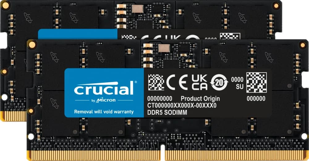 Memorie Crucial DDR5 - 48GB - 5600 - CL - 46(2x 24 GB) dual kit, RAM (black, CT2K24G56C46S5) "CT2K24G56C46S5"