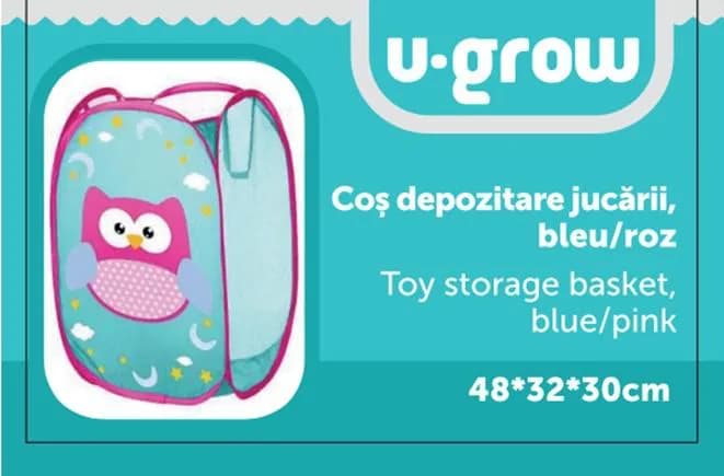 Cos depozitare jucarii, blue/roz, U-Grow — miniatură