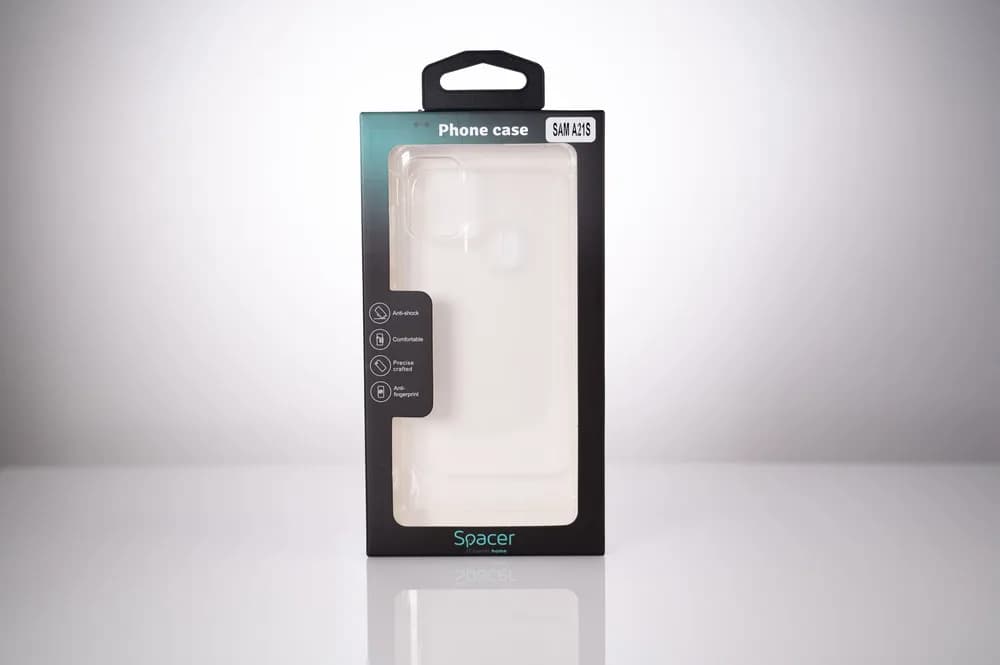 Husa Samsung Galaxy A21S Spacer, transparenta, grosime 1.5mm, protectie suplimentara antisoc la colturi, material flexibil TPU "SPPC-SM-GX-A21S-CLR" — miniatură