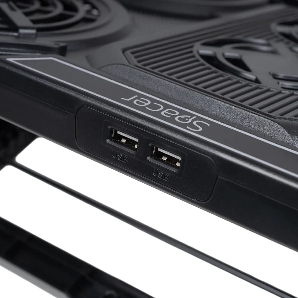 Stand/Cooler notebook Spacer SPNS-GAMING-6F, pana la 17 inch, 6 ventilatoare, negru — miniatură
