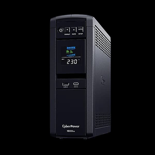 UPS CYBER POWER Line Int. cu Sinusoida Pura,tower,1600VA/ 1000W,AVR,6xShucko,LCD,2x12V/9Ah,Backup 3-10min,incarc.8h,USB,RS232,RJ45,GreenP,seria CP,"CP1600EPFCLCD" — miniatură