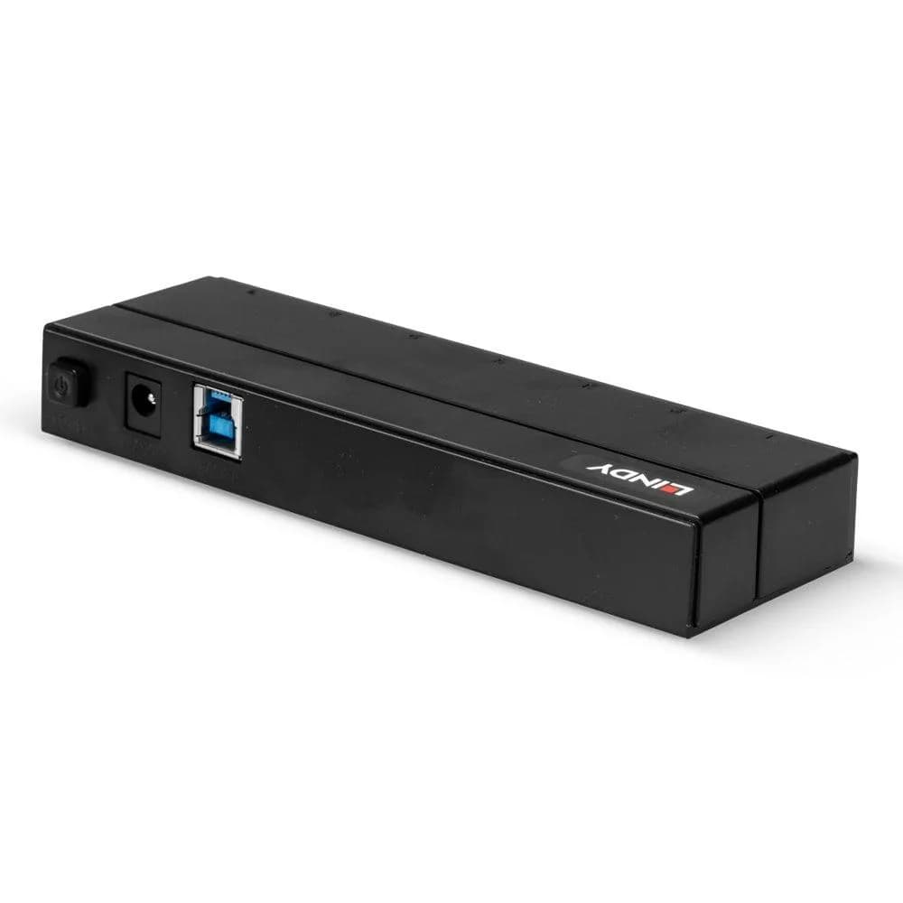 Hub USB Lindy 7 Port USB 3.0 Hub, 7 porturi, Negru — miniatură