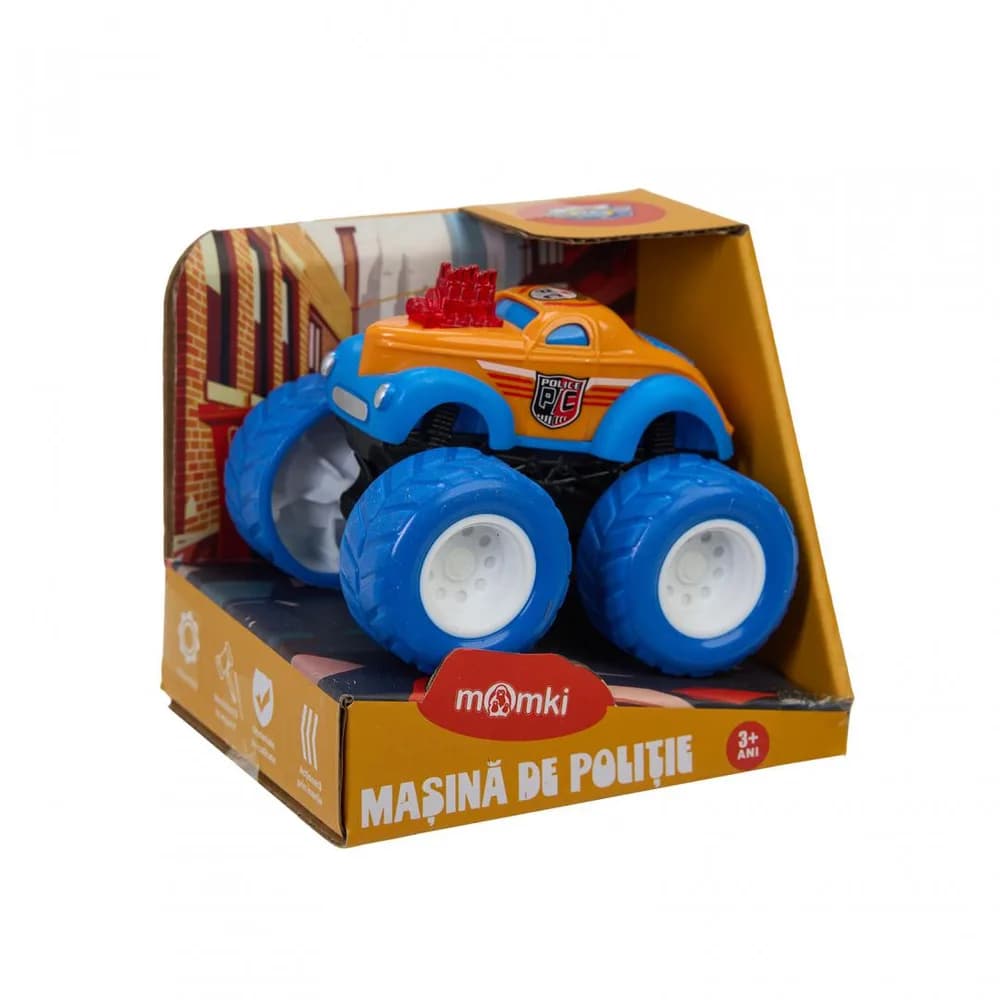 MASINA DE POLITIE, 8.5CM, PORTOCALIE, MOMKI — miniatură