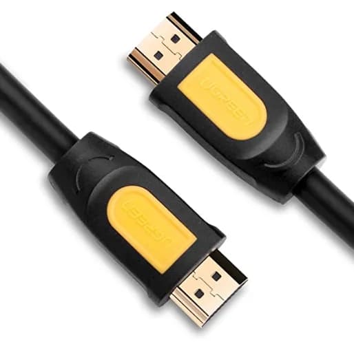 CABLU video Ugreen, "HD101" HDMI (T) la HDMI (T), rezolutie maxima 4K UHD (3840 x 2160) la 60 Hz, round cable, conectori auriti, 5m, negru + galben "10167" - 6957303811670