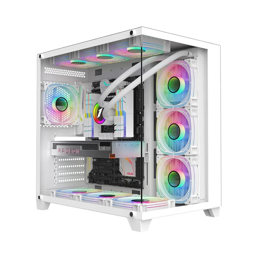 Carcasa 1STPLAYER Gaming MV8 Cube Tower ALB — miniatură