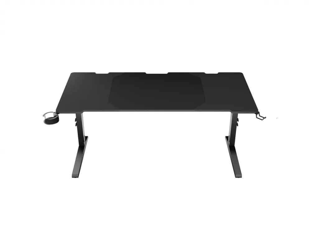 Birou gaming Genesis Holm Modular 160, material lemn/metal, reglabil pe inaltime 70 - 90 cm, iluminare RGB, management cabluri, negru — miniatură