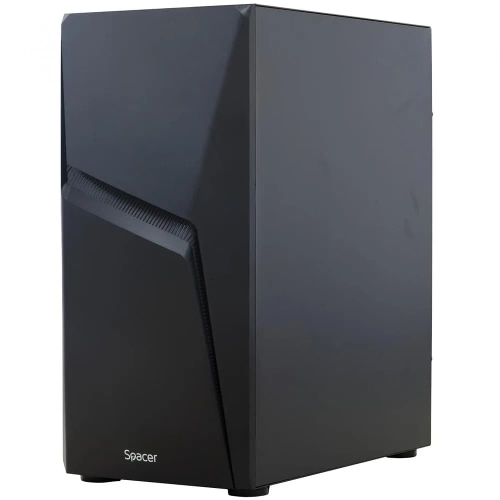 Carcasa SPACER SPGC-THUNDER, RGB, Mid Tower, Black — miniatură
