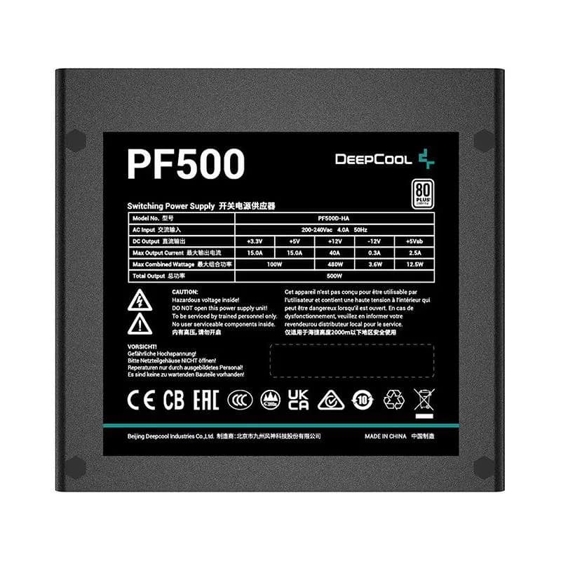 Sursa DEEPCOOL PF500, 80 PLUS, 500W — miniatură
