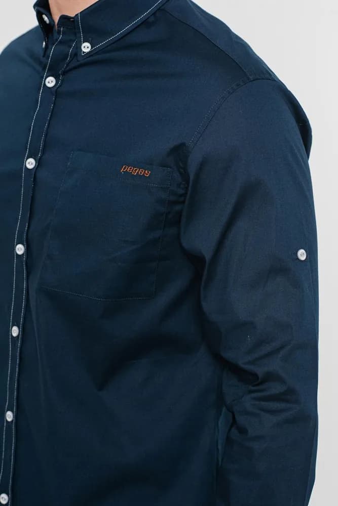 CAMASA CASUAL BARBATI DARK NAVY M — miniatură