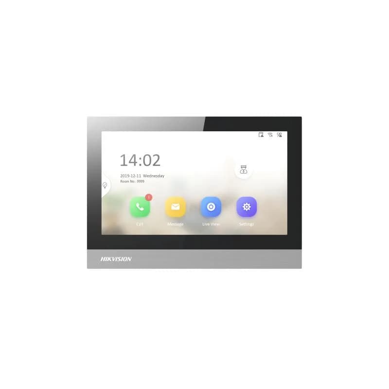 Monitor videointerfon WIFI 7" Hikvision DS-KH8350-WTE1/EU; ecran colorful TFT 7", rezolutie ecran 1024 × 600; Conectivitate: Retea wireless: Wi-Fi 802.11b/g/n; 1 RJ-45 10/100Mbps self-adaptive; TCP/IP, SIP, RTSP; microfon incorporat; 8x intrare alarma; Alimentare: IEEE802.3at, Standard PoE,12 VDC
