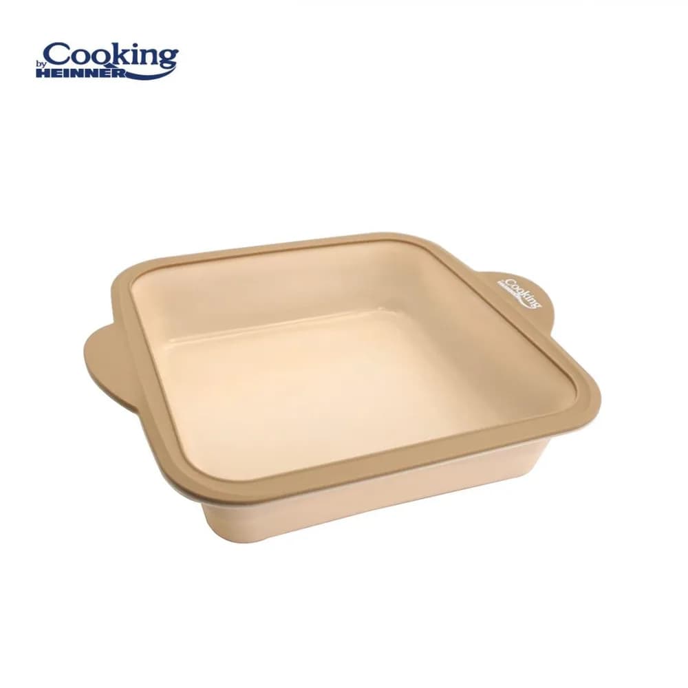 TAVA PATRATA DIN SILICON CU INEL METALIC 27.5X23X6 CM, NUVA