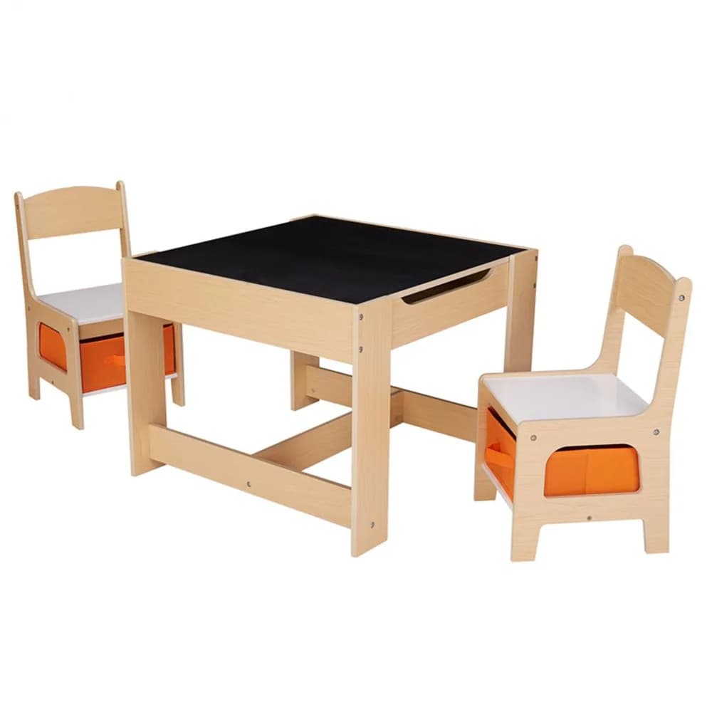 Set masuta si 2 scaune, lemn natur, U-Grow — miniatură